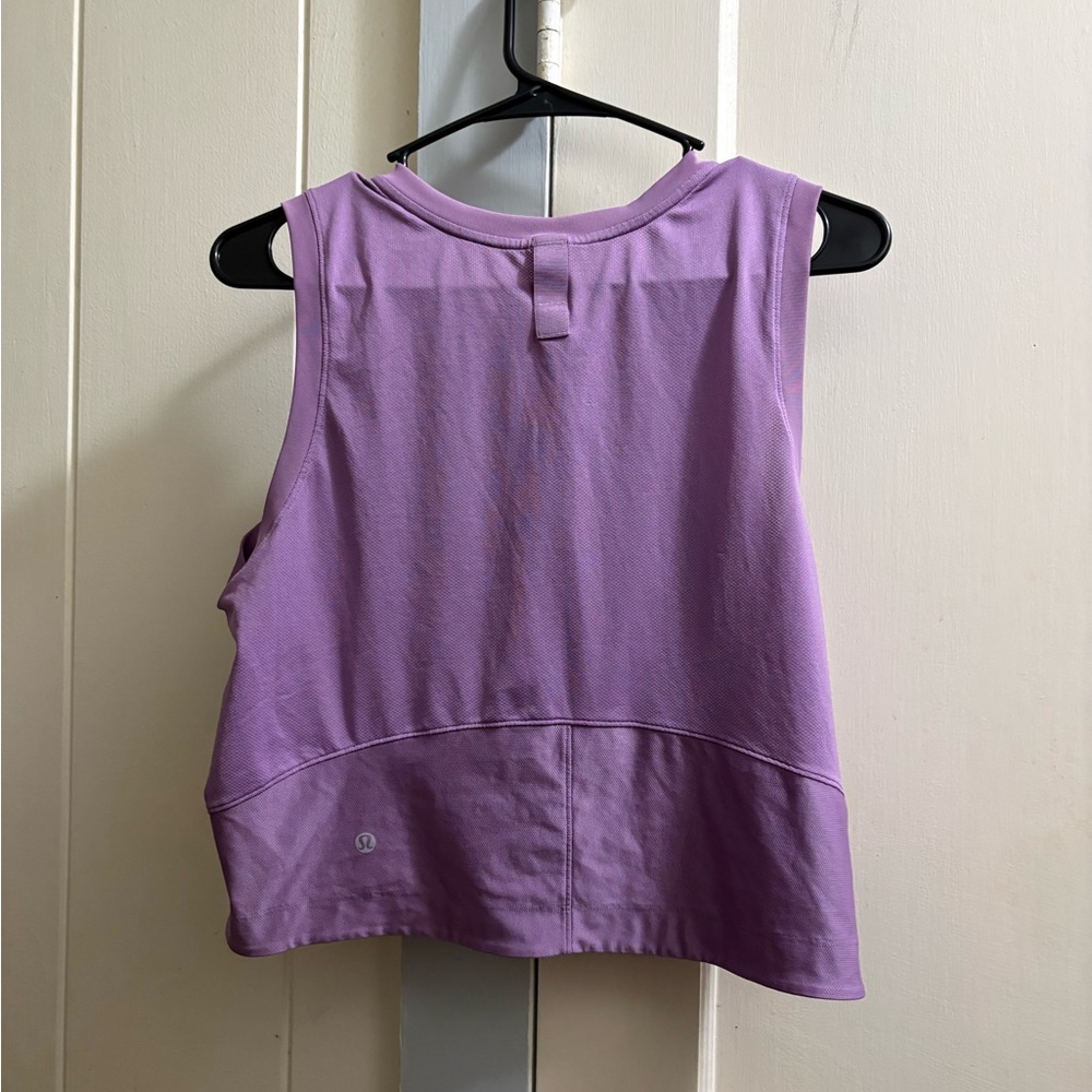 EUC Lululemon Mesh Back Cropped Train Tank - Picture 2 of 5